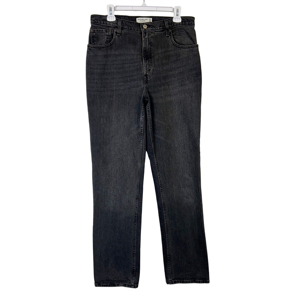 Abercrombie Fitch 90s Straight Ultra High‎ Rise Jeans Women's 30 10L Black